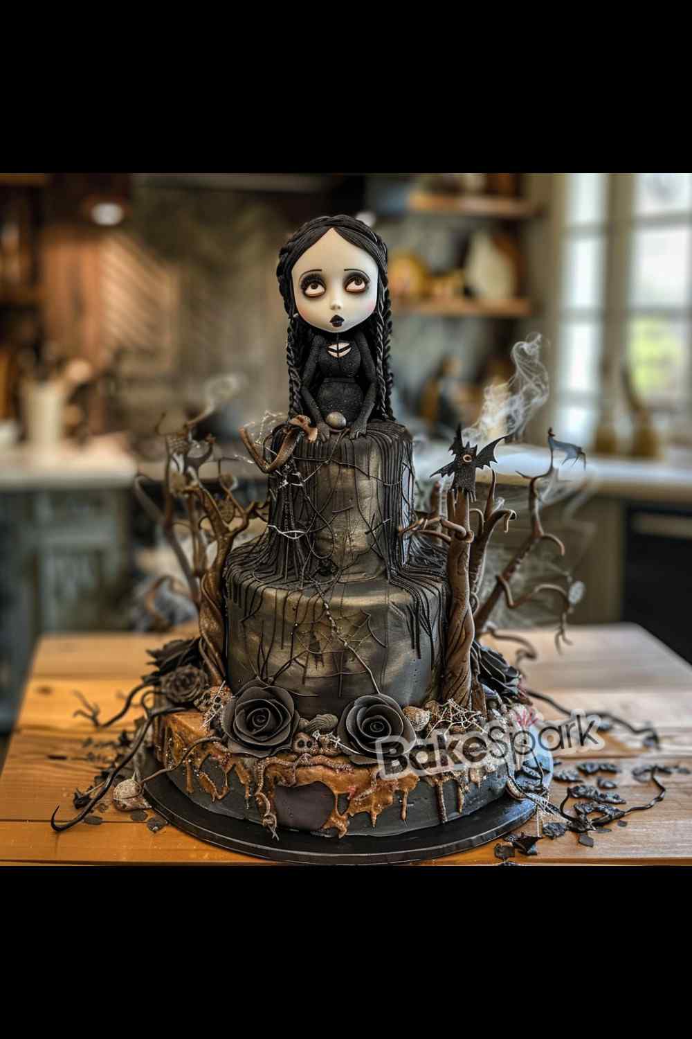 wednesday addams cake idea design