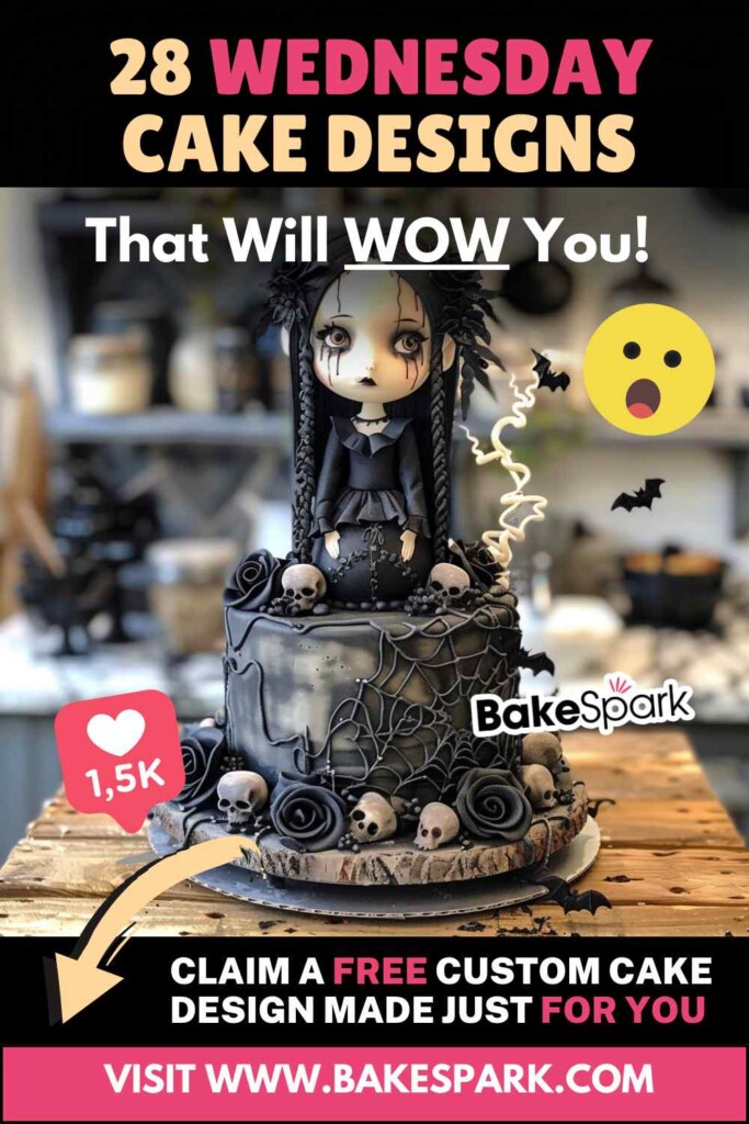 wednesday addams cake for pinterest