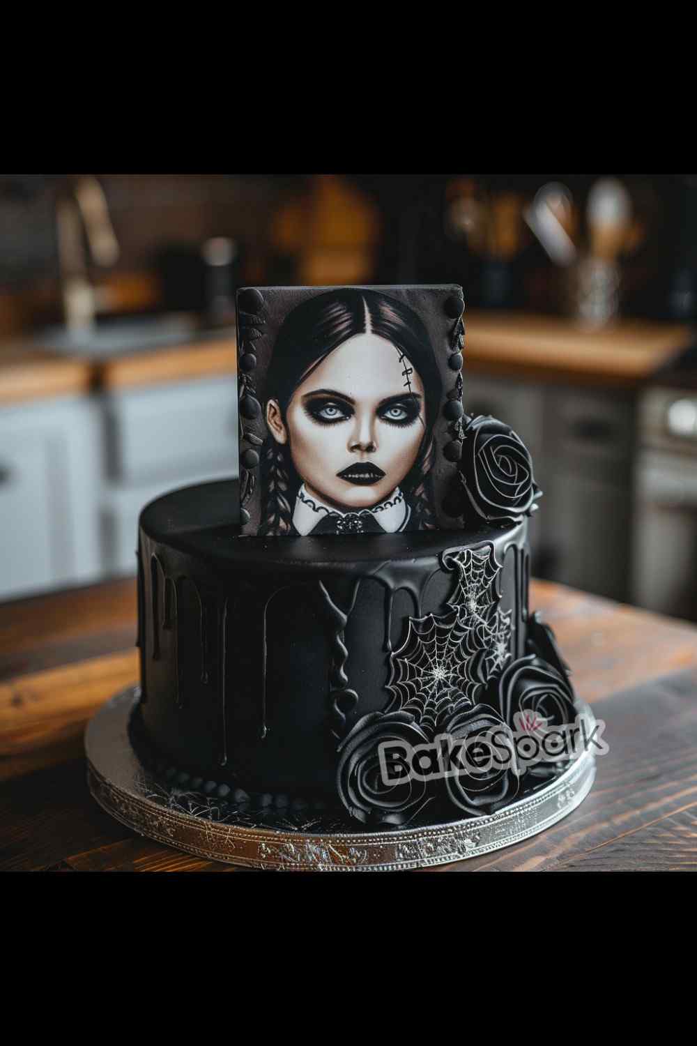 wednesday addams cake idea design