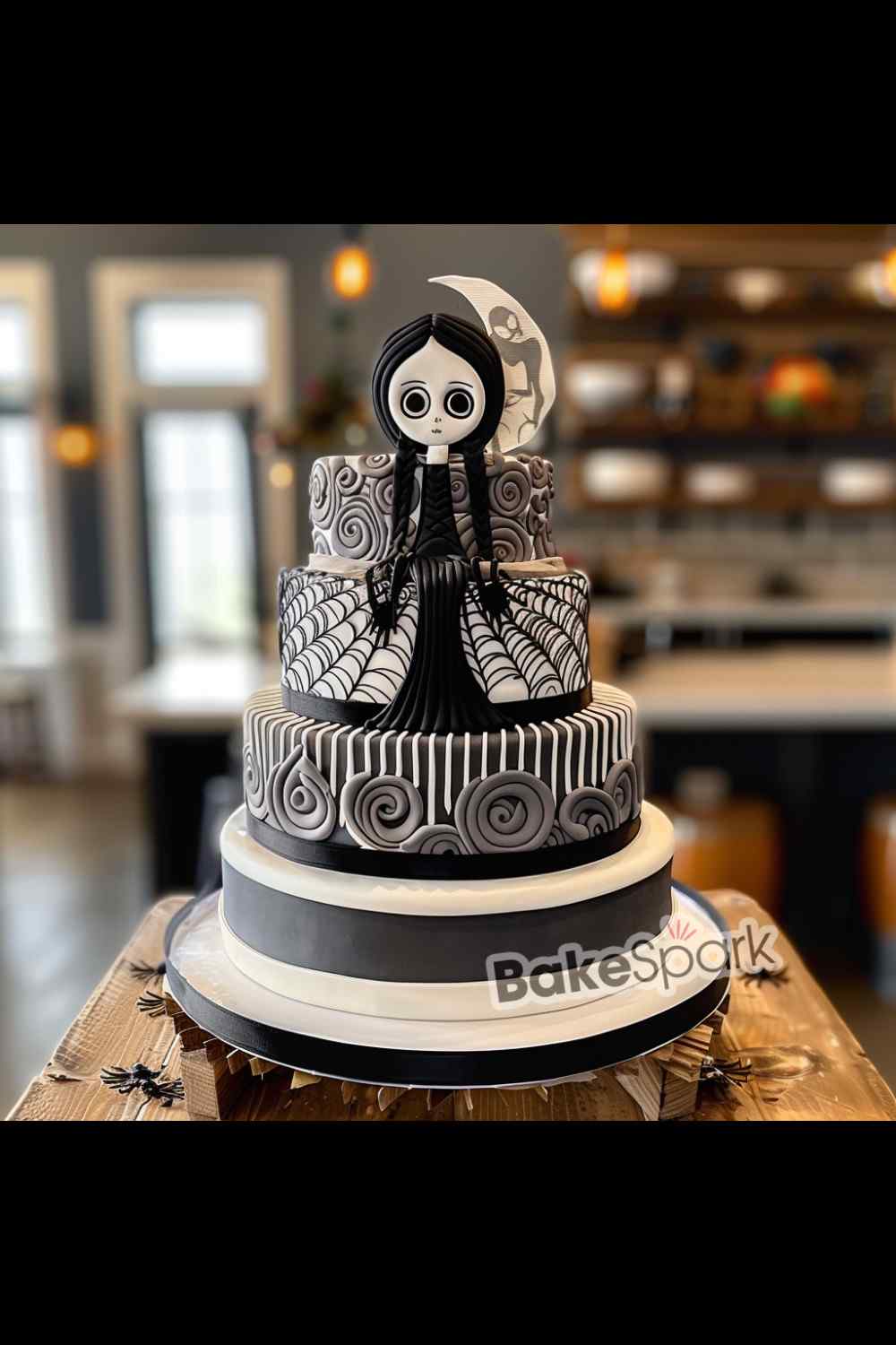 wednesday addams cake idea design