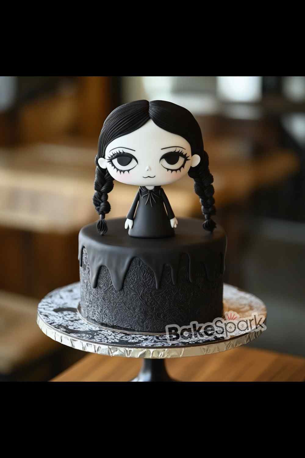 wednesday addams cake idea design