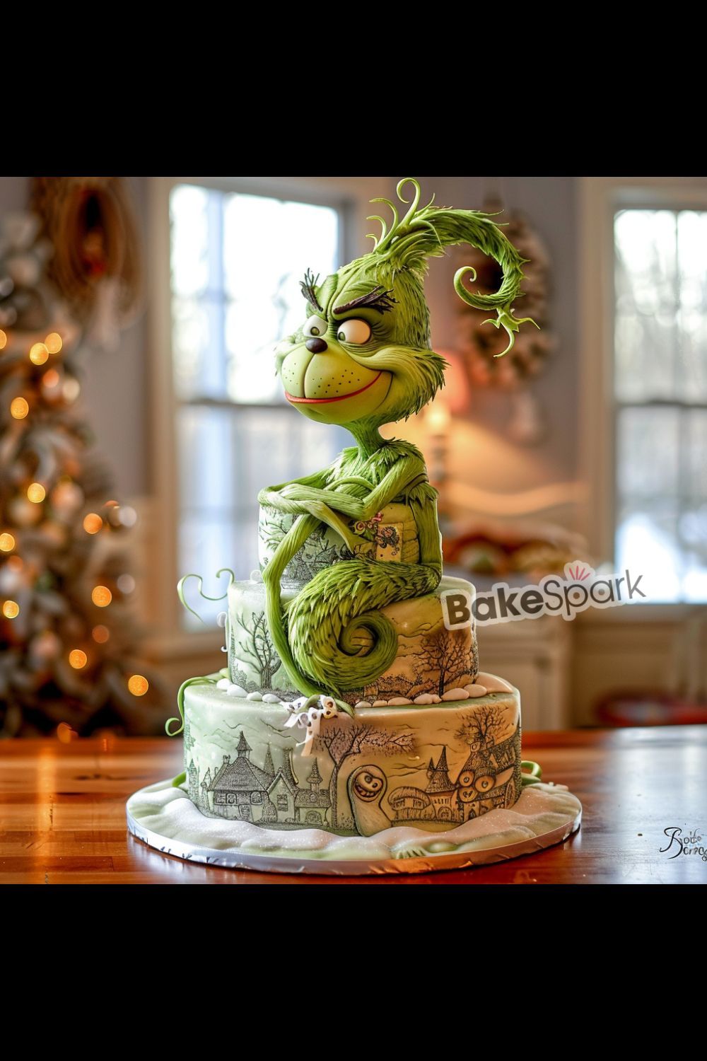 grinch cake idea