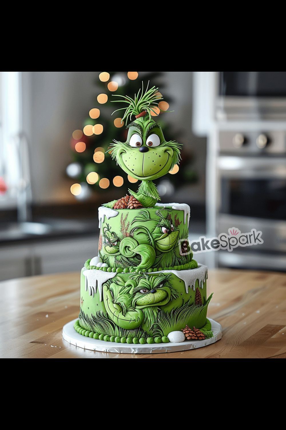 grinch cake idea