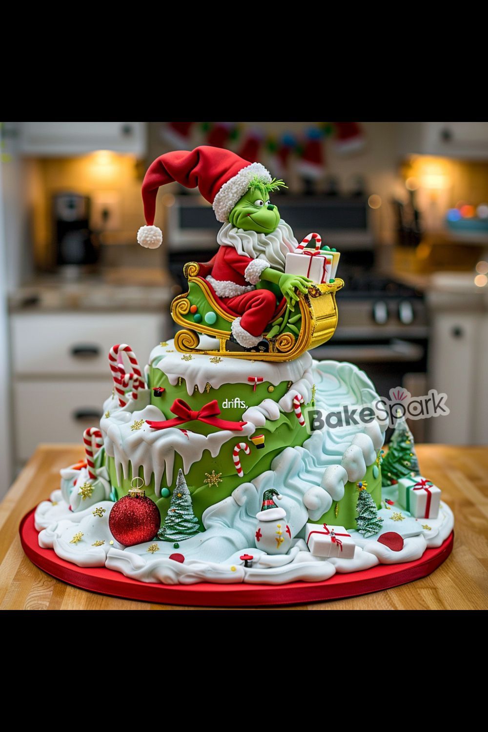 grinch cake idea