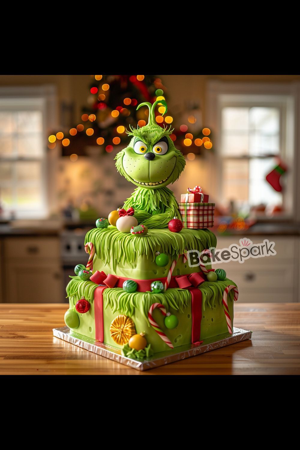 grinch cake idea